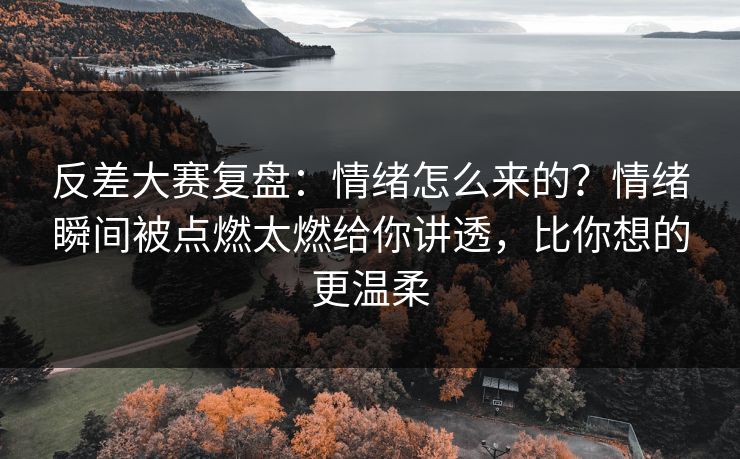 反差大赛复盘:情绪怎么来的?情绪瞬间被点燃太燃给你讲透,比你想的更温柔 反差大赛复盘:情绪怎么来的?情绪瞬间被点燃太燃给你讲透,比你想的更温柔